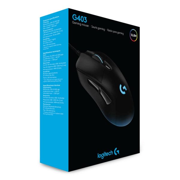 Logitech G G403 HERO Bedrade Gaming Muis - Zwart - Afbeelding 14