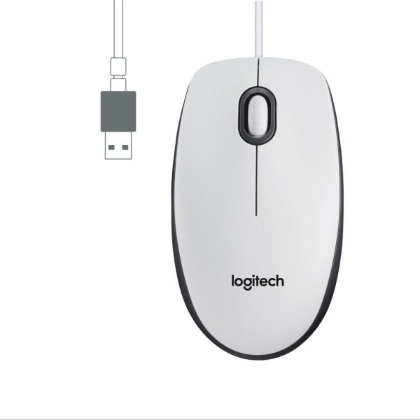 Logitech M100 Bedrade Muis - Wit - Afbeelding 3